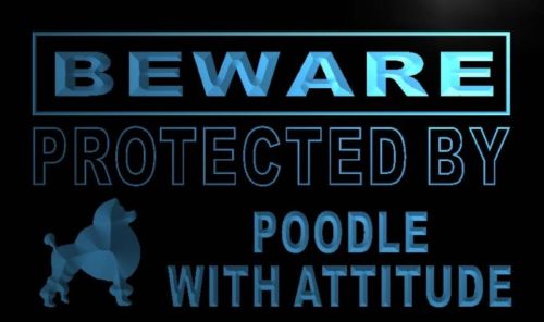 Beware Poodle Neon Light Sign